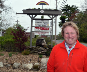 Alpine Contracting Services President Charles John "C.J." Turner outside his office at 73 Biscay Road in Damariscotta. (J.W. Oliver photo)