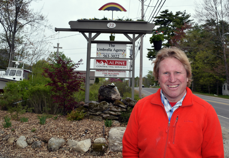 Alpine Contracting Services President Charles John "C.J." Turner outside his office at 73 Biscay Road in Damariscotta. (J.W. Oliver photo)
