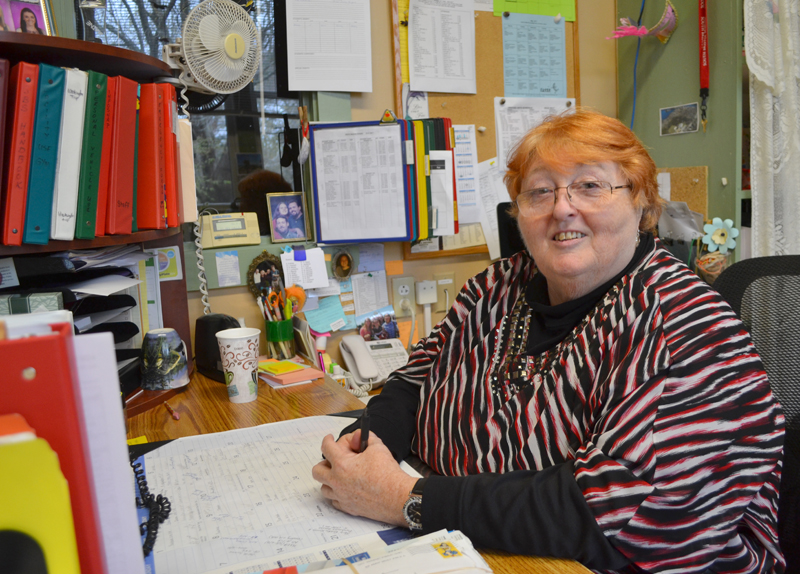 After 33 years as the administrative assistant at South Bristol School, Connie Kennedy will retire June 30. (Maia Zewert photo)