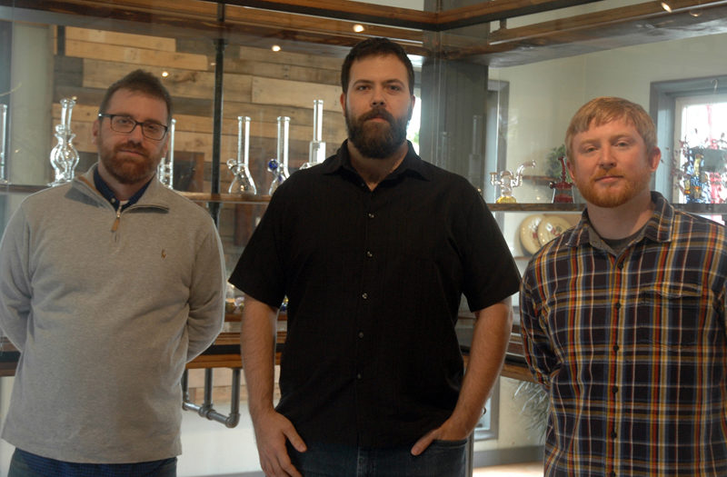 From left: Jay Rossi, Noah Rosen, and Charles Doherty co-own Highbrow Maine in Waldoboro. (Alexander Violo photo)