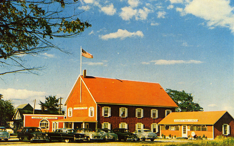 The County Fair Restaurant, started by Frank Grunnell and later bought by Mr. Lawson and Alma Aldrich, 1950s. (Postcard image courtesy Marjorie and Calvin Dodge)