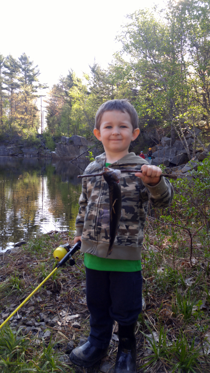 Brayden McNelly shows off his day's catch.