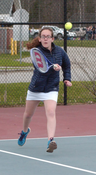 Claire Bourett returns a shot for the Lady Panthers. (Carrie Reynolds photo)