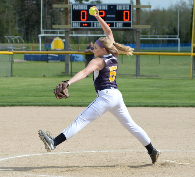 Gabby DePatsy stuck out 10 in Medomak's 2-1 win over Nokomis on May 19.  (Paula Roberts photo)