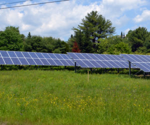 ReVision Energy recently completed the installation of a 176-panel community solar farm at the Midcoast Friends Meeting at 77 Belvedere Road in Damariscotta. The Midcoast Friends Meeting is not a member of the solar farm, but is leasing the land to the members. (Maia Zewert photo)