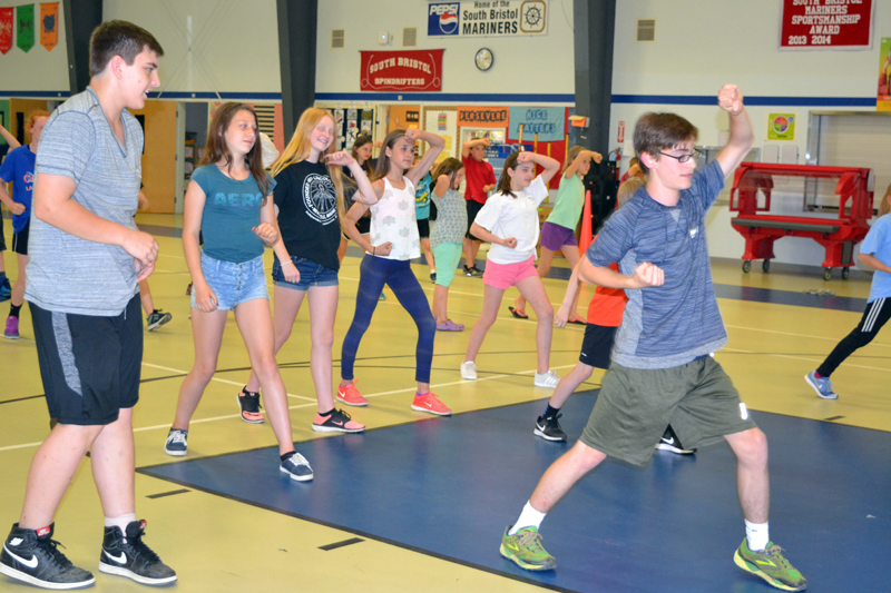 South Bristol School students demonstrate their recently acquired martial-arts skills during an afternoon presentation Thursday, June 22. (Christine LaPado-Breglia photo)