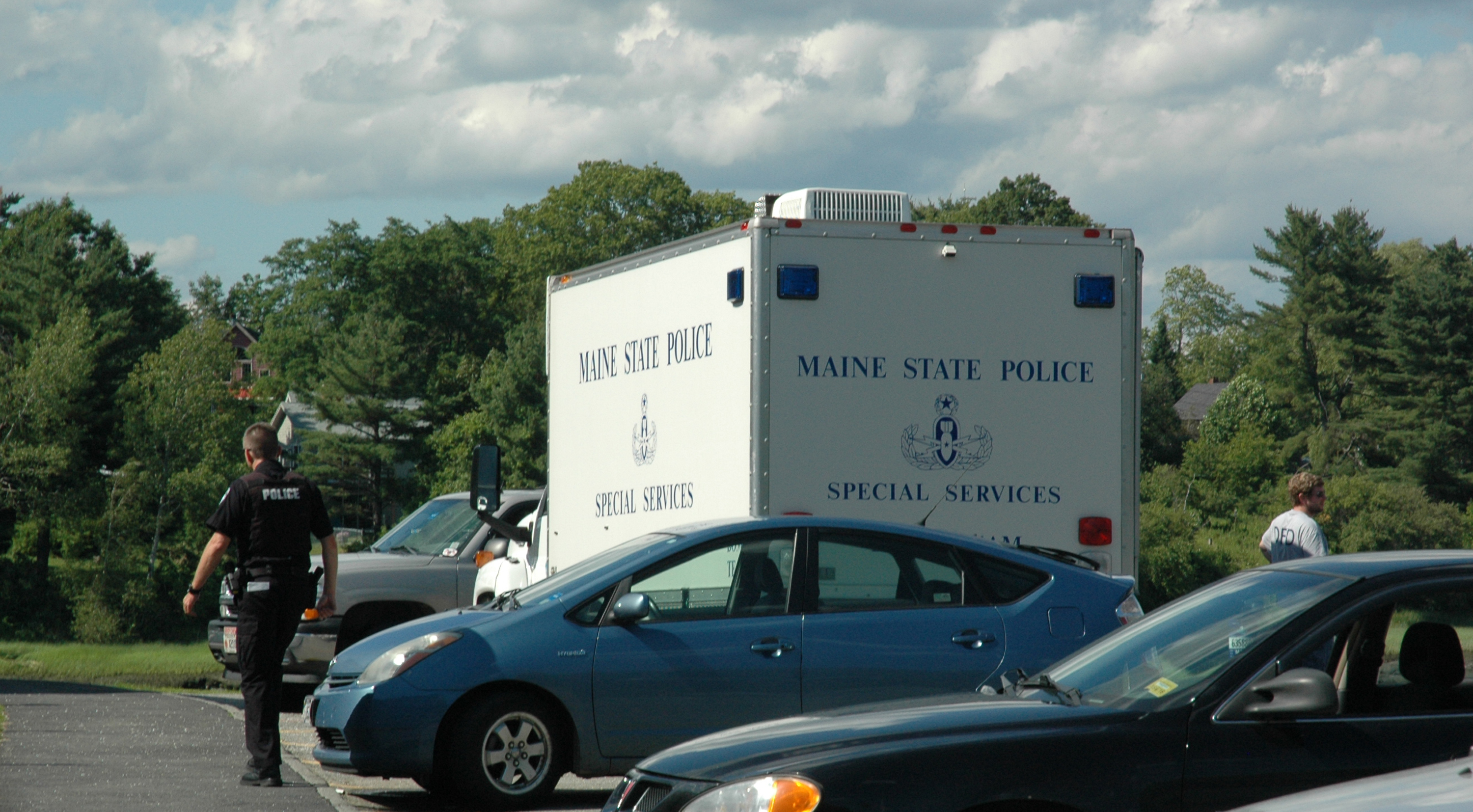 A unit from the Maine State Police Special Services division was called to the scene of LincolnHealth's Miles campus in Damariscotta to investigate a suspicious package found outside of the hospital during the afternoon of Sunday, July 2. (Alexander Violo photo)