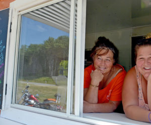 Mother and daughter Carol Heaberlin and Mindy Jones, of Newcastle, co-own Y-Knot, a new food trailer serving sandwiches and desserts on Route 1 in Newcastle. (Maia Zewert photo)