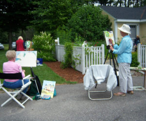 Artists at work, en plein air, at the Jan Kilburn Gallery.