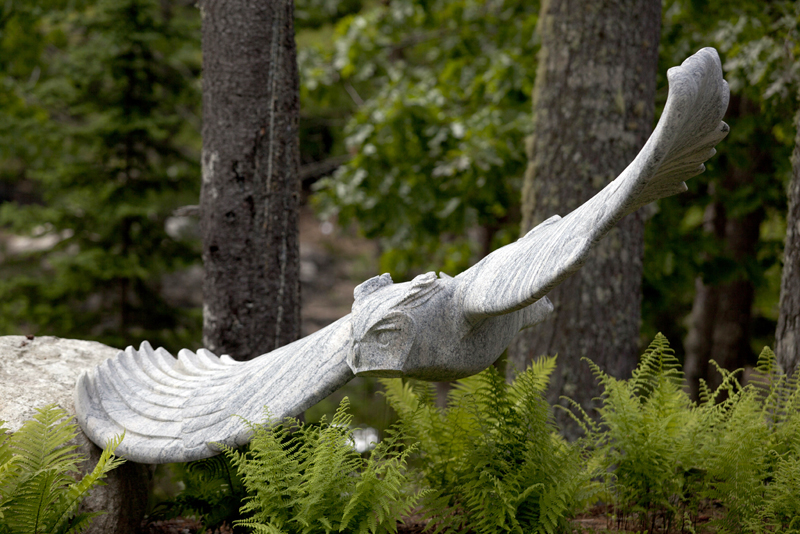 Works by Arrowsic artist Andreas von Huene often defy gravity, like this piece titled "Banking Owl." Von Huene has prepared a special talk for Thursday, Aug. 17 specifically about the apparatus and specialized equipment he creates to allow him to push the boundaries of physics with his daring sculptures.