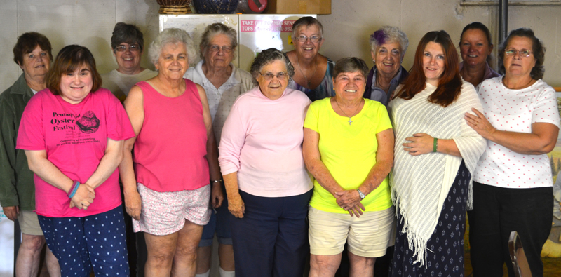 The members of TOPS 206 gather for their weekly meeting in Alna on Monday, Aug. 28. (Abigail Adams photo)