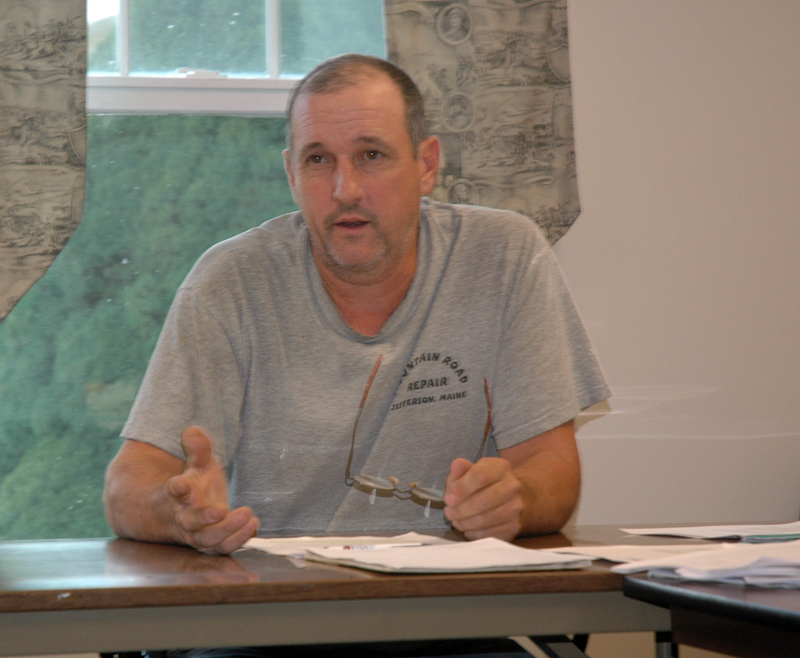 Jefferson Selectman Gregory Johnston speaks during a public hearing about a proposal to ban recreational marijuana-related businesses Monday, Sept. 25. (Alexander Violo photo)