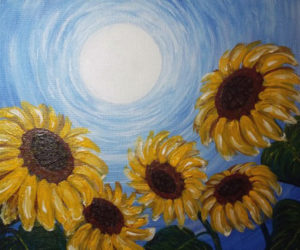 Artist Libbie Winslow will host a paint night on Thursday, Sept. 21 at 6:30 p.m. at Medomak Arts in Waldoboro. She will guide an acrylic painting session of a seasonal scene of sunflowers.