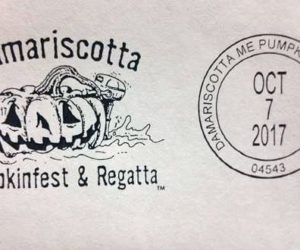 The special Damariscotta Pumpkinfest & Regatta postal cancellation stamp for 2017.