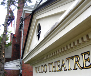 The front of the Waldo Theatre benefits from recent tree work.