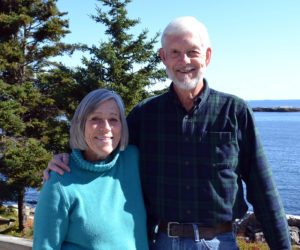 Sue and Jim MacKenzie at their home in New Harbor. (Maia Zewert photo)