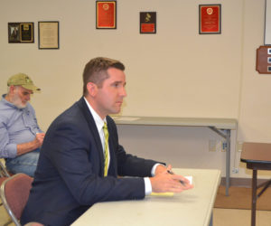 District Attorney Jonathan Liberman presents the 2018 budget for the Lincoln County District Attorney's Office to the Lincoln County Budget Advisory Committee on Thursday, Oct. 12. (Charlotte Boynton photo)