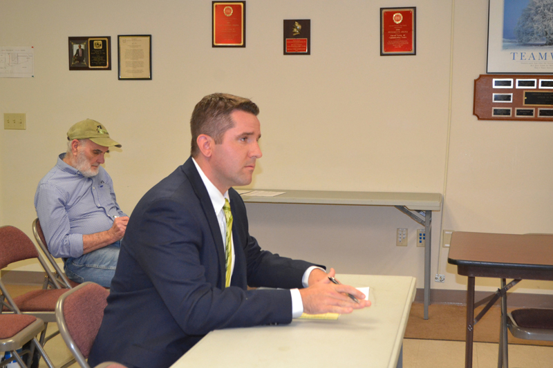 District Attorney Jonathan Liberman presents the 2018 budget for the Lincoln County District Attorney's Office to the Lincoln County Budget Advisory Committee on Thursday, Oct. 12. (Charlotte Boynton photo)