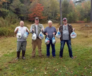 Top Shots all received a turkey for a prize. From left: Steve Termine, Allen Spinney, Frank Spinney, and Tommy Johnson. Not pictured: Nathan Simmons and Bo Finch. and Left to right: Steve Termine, Allen Spinney, Frank Spinney, Tommy Johnson