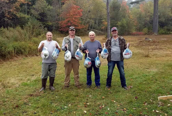 Top Shots all received a turkey for a prize. From left: Steve Termine, Allen Spinney, Frank Spinney, and Tommy Johnson. Not pictured: Nathan Simmons and Bo Finch. and Left to right: Steve Termine, Allen Spinney, Frank Spinney, Tommy Johnson