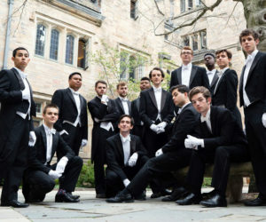 The 2017-2018 Yale Whiffenpoofs, featuring Lincoln Academy graduate Eli Daiute. The Whiffenpoofs will perform at the Second Congregational Church in Newcastle on Sunday, Nov. 12 at 4 p.m.