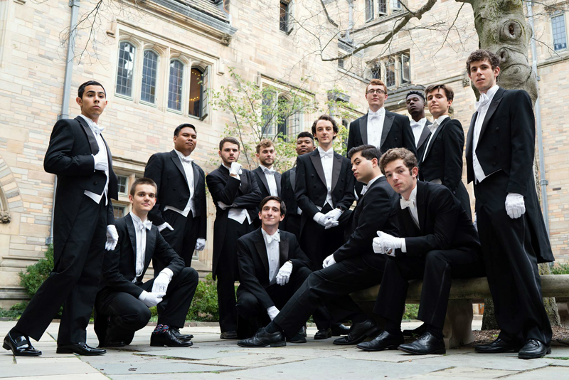 The 2017-2018 Yale Whiffenpoofs, featuring Lincoln Academy graduate Eli Daiute. The Whiffenpoofs will perform at the Second Congregational Church in Newcastle on Sunday, Nov. 12 at 4 p.m.