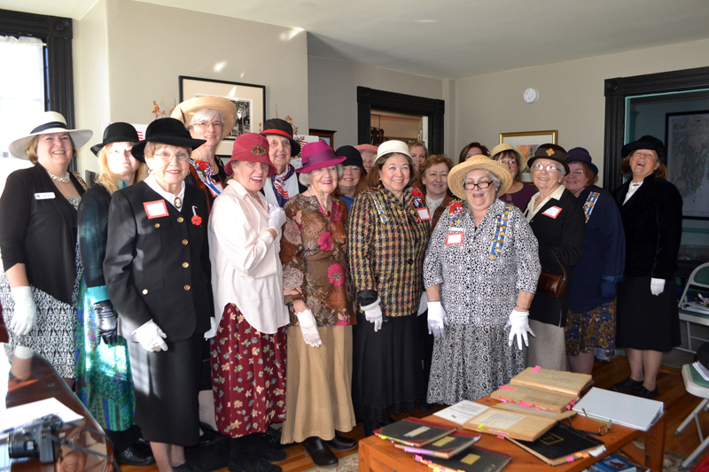 The Pemaquid Chapter of the Daughters of the American Revolution celebrates the chapter's 85th anniversary in the Head Tide home where it was founded in November 1932. (Charlotte Boynton photo)