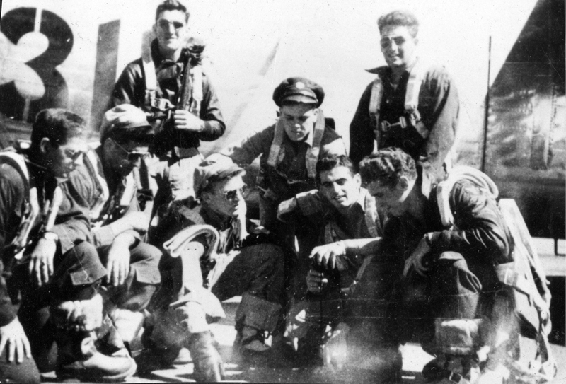 Ralph Moxcey (fifth from left) during training in the U.S.