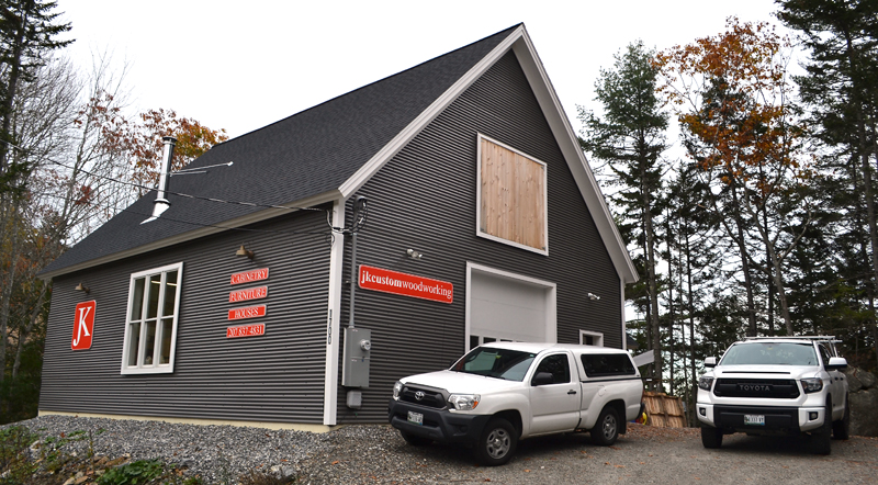 The JK Custom Woodworking workshop at 1700 Route 129 in South Bristol. (Maia Zewert photo)