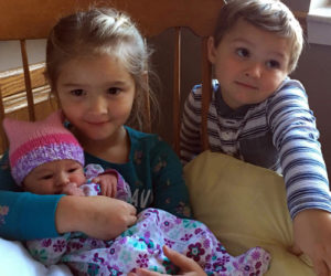 Abigail Alley with her siblings, Madilynn and Benjamin.