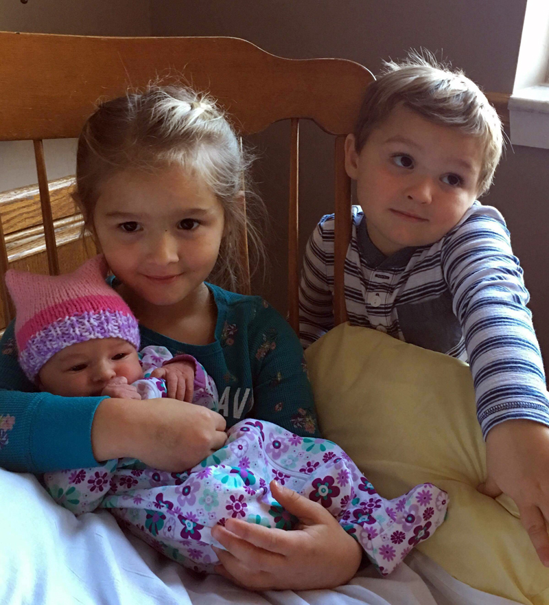 Abigail Alley with her siblings, Madilynn and Benjamin.