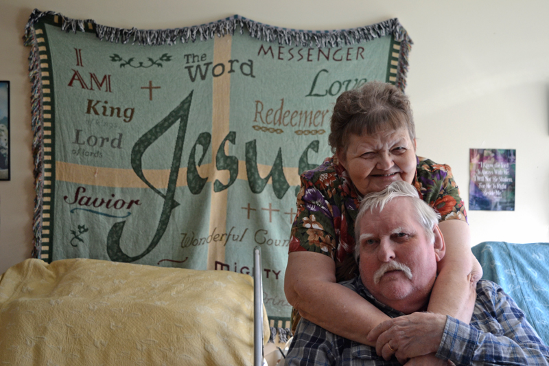 Marilyn and Elden Beane celebrate their 50th wedding anniversary in their room at Crawford Commons in Union on Friday, Nov. 10. (Christine LaPado-Breglia photo)