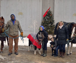 The Bradley family, from left: Pumpkin, Ross, Chief, Will, Sadie, Weston, Chrissy, and Logan. The family recently purchased Stonewall Stables in Nobleboro. (Matthew Mitterhoff photo)