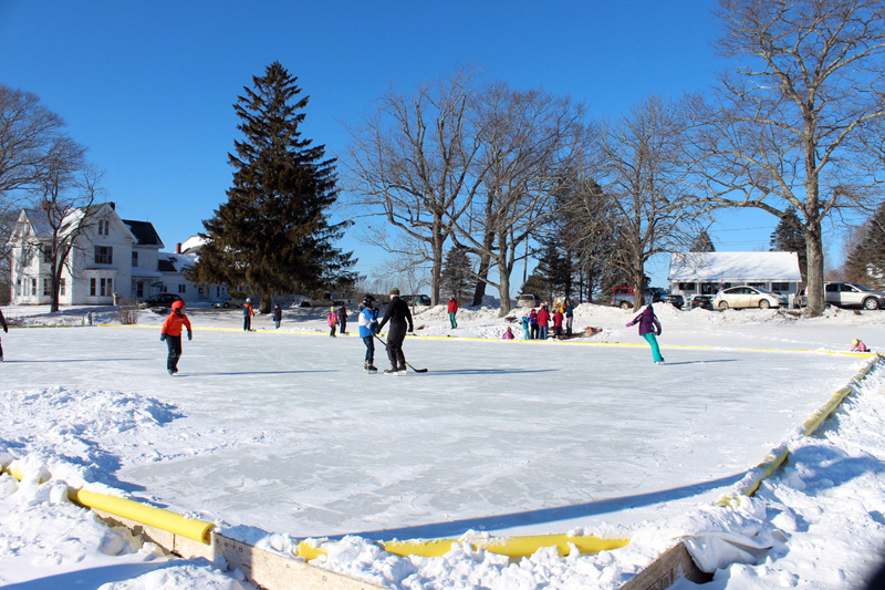 Skaters take a turn on DRAs community skating rink, which is open to the public free of charge.