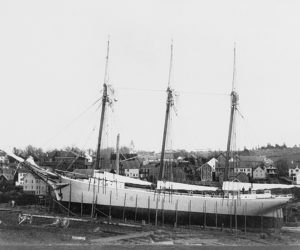 The three-masted schooner Madalene Cooney was built in 1892. (Photo courtesy Maine Maritime Museum)