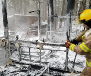 Fire destroyed a chicken coop at 848 Bristol Road the morning of Wednesday, Jan. 17. (Photo courtesy Paul Leeman Jr.)