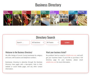 A screenshot of the homepage for the new business directory at lcnme.com.