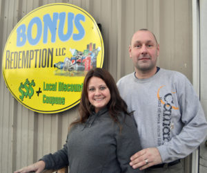 Lisa and Ken York are the new owners of Bonus Redemption LLC, which operates redemption centers in Damariscotta and Newcastle. (Maia Zewert photo)