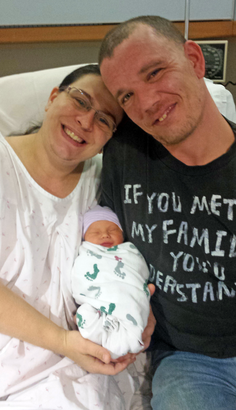 Bradley Daniel-Ray Prentice with his parents.