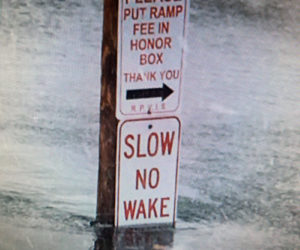 I usually mow around this sign.