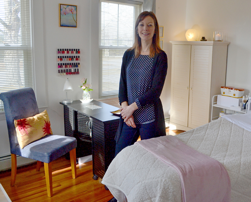 Bliss Skin Care owner and aesthetician Jennifer Lewis offers facials, waxing, manicures, pedicures, and more at 767 Main St. in Damariscotta. (Maia Zewert photo)