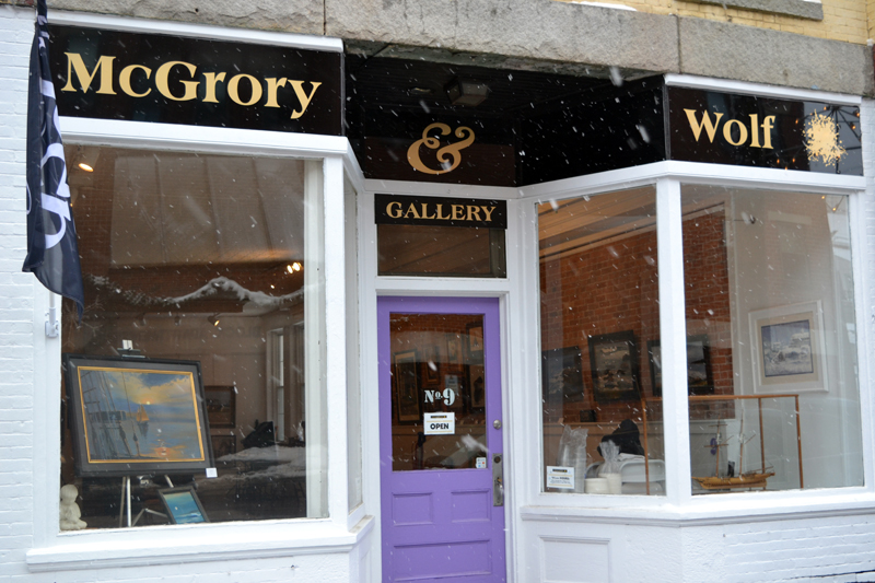 The entrance to McGrory & Wolf Gallery on Friendship Street in downtown Waldoboro. (Christine LaPado-Breglia photo)