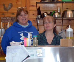 Carla Chapman (left) and Lettie Mott will open the Cubbyhole Sports Pub on West Alna Road in Wiscasset on March 2. (Charlotte Boynton photo)