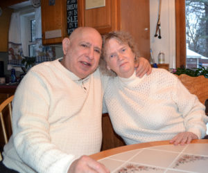 Richard and Mary Onorato share their love story at home in Wiscasset. The Onoratos celebrated their 60th wedding anniversary Jan. 28. (Charlotte Boynton photo)