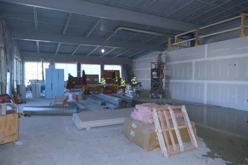 The future healthy living space at the CLC YMCA in Damariscotta. The area will contain cardio equipment, new Nautilus equipment, free weights, and a new, state-of-the-art, Synergy exercise system. (Paula Roberts photo)