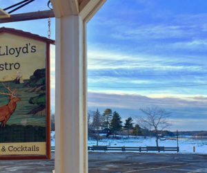 The view of the Damariscotta River from the deck of Van Lloyd's Bistro in Damariscotta.