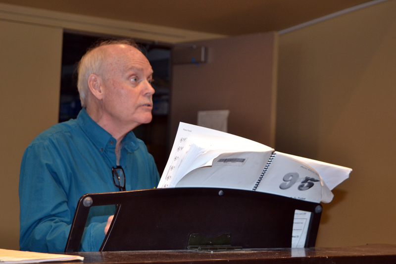 "9 to 5" music director John Mulcahy leads a rehearsal on Sunday, March 25 in the Porter Meeting Hall at Skidompha Library. (Christine LaPado-Breglia photo)