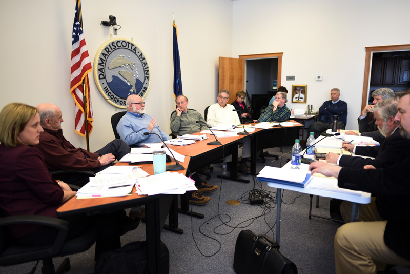 The Damariscotta Board of Appeals hears an appeal of the Damariscotta Planning Board's decision to approve the 435 Main St. development project Tuesday, March 27. (Jessica Picard photo)