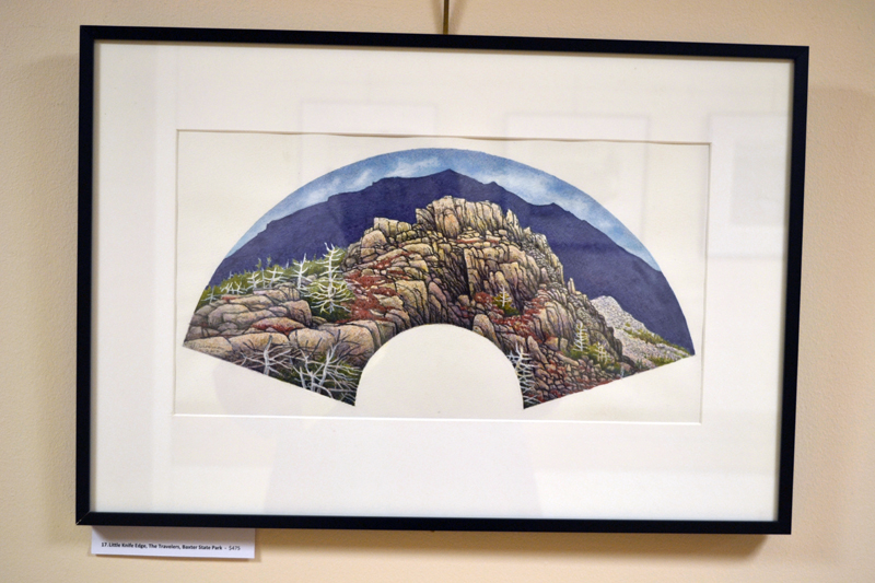 "Little Knife Edge, The Travelers, Baxter State Park," by Alna artist Jon Luoma. (Christine LaPado-Breglia photo)