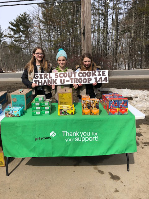 The last day of March will be the last chance to purchase Girl Scout cookies from Nobleboro Girl Scout Troop No. 144 this year.